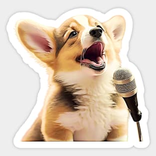 Karaoke Singing Puppy Dog Sticker